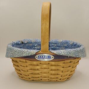 Longaberger Century Hostess Appreciation Basket w/ Blue Swirl Liner GUC Faded
